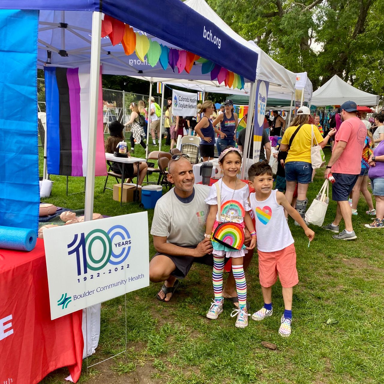 bch doc and kids at boulder county pride festival